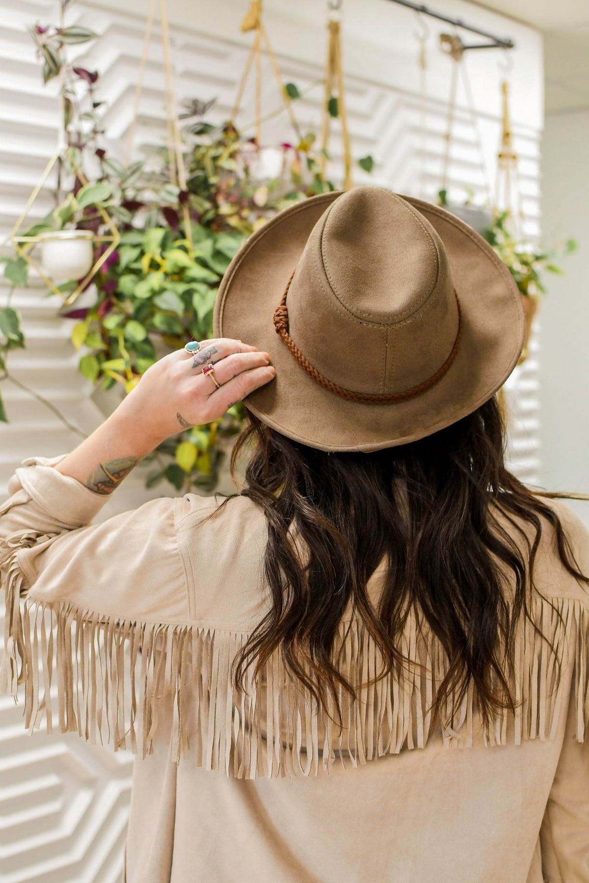 Panama Hat with Faux Suede Band and Adjustable Sweatband Havana Panama Fedora - Straw Hat for Summer with Floral Band main image 4