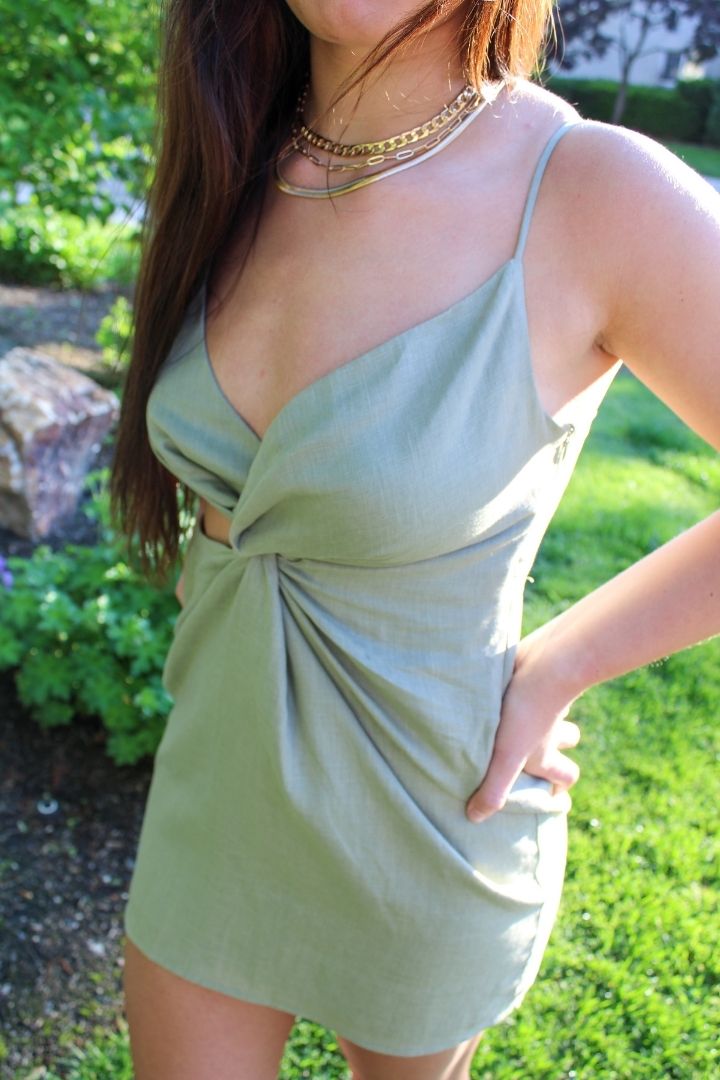 Aspen Linen Dress Medium / Olive