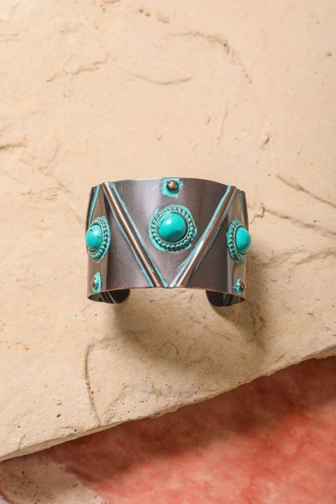 Turquoise Studded Cuff - Stevie + Alice