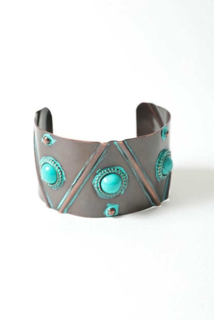Turquoise Studded Cuff - Stevie + Alice